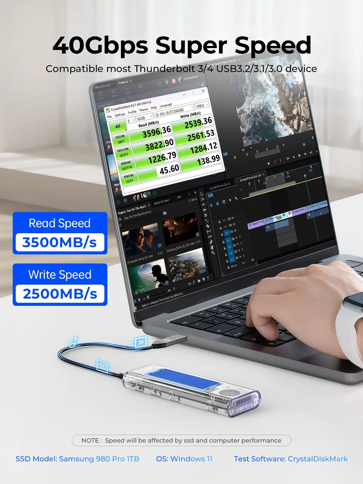 ORICO 40Gbps USB4 M.2 SSD Case - Thunderbolt 4 External Ssd 4Tb 评论和价格