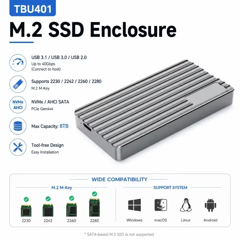 AP01 for Aluminum M.2 NVMe SSD - Usb4 40Gbps External Ssd 8Tb 评论和价格