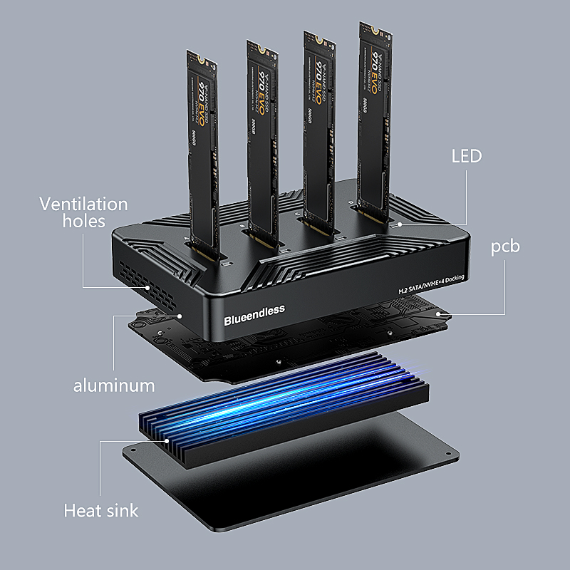 Blueendless 4 bay m2 SSD docki - 8Tb M2 Nvme Ssd 评论和价格